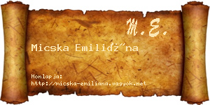 Micska Emiliána névjegykártya